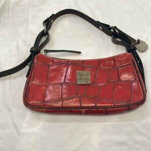Dooney & Bourke VTG Red Alligator/Crocodile Leather Handbag